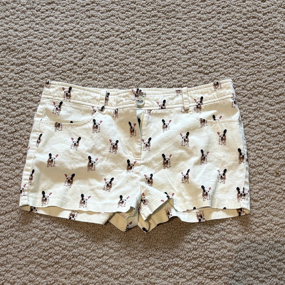 Have Cream Shorts with French Bulldog Print